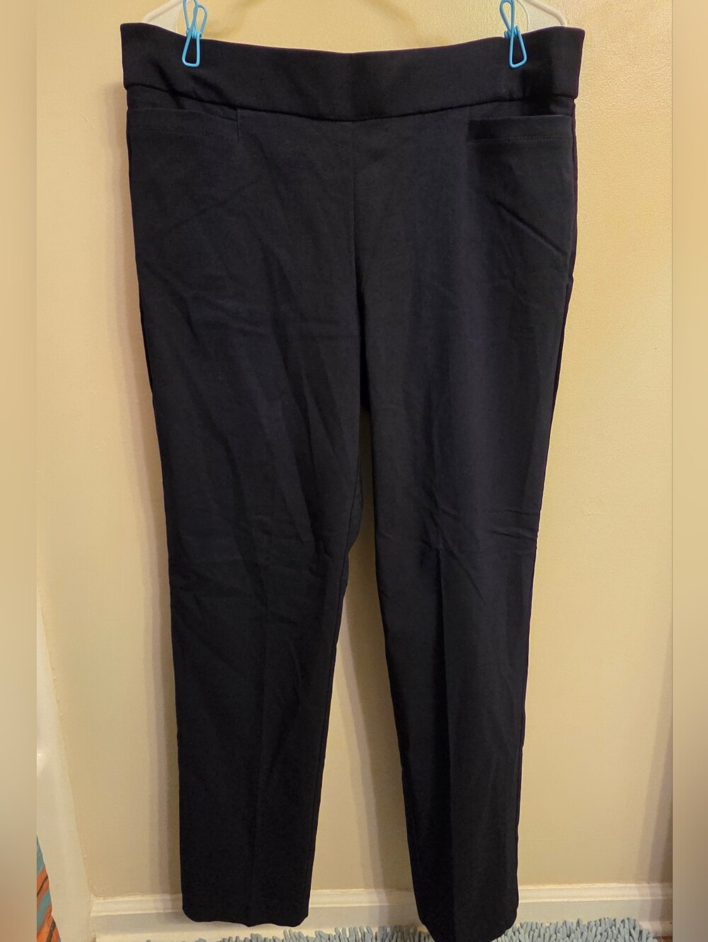 Coral Bay Women's Black Pull-On Dress Pants Size 12 Tummy Control Work Slacks